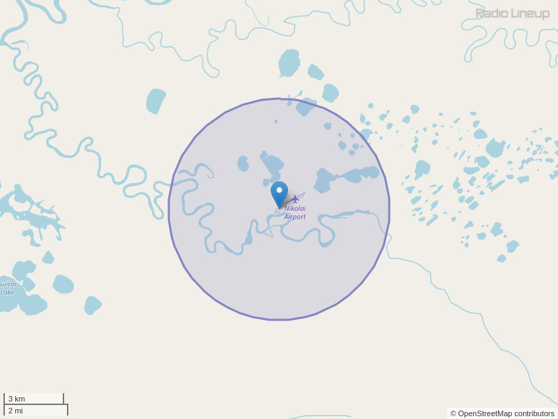 KNIB-FM Coverage Map