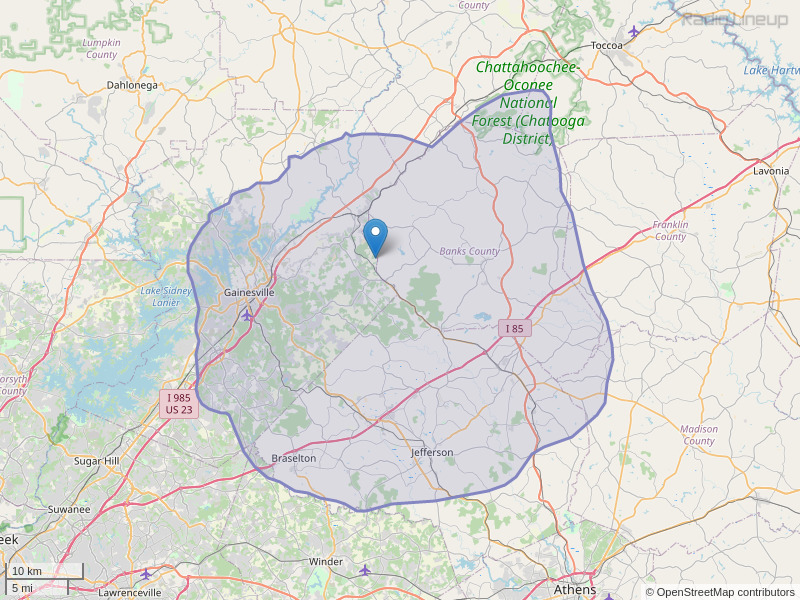 WJES-FM Coverage Map