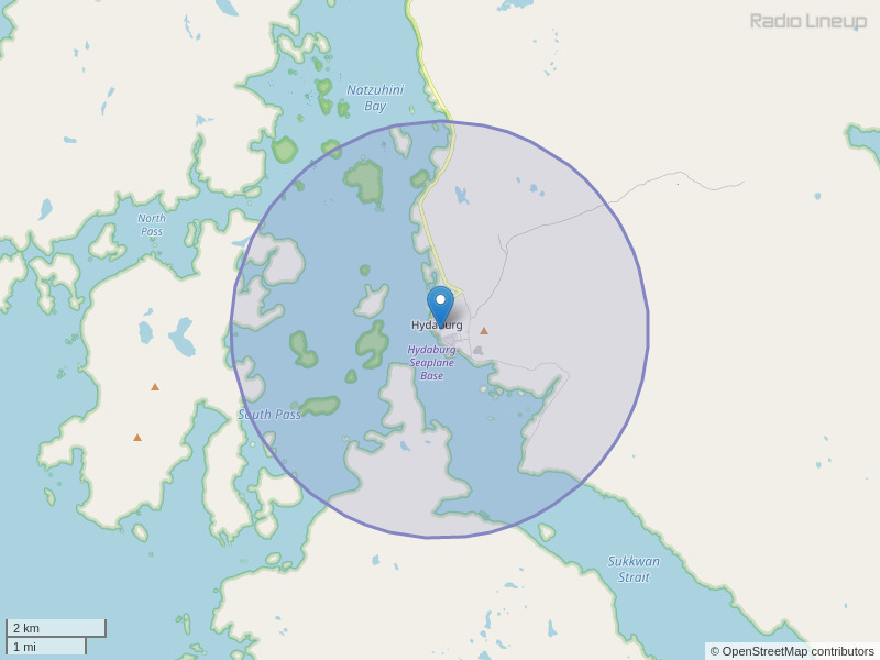 KHYG-FM Coverage Map