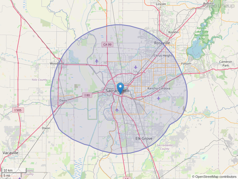 KNTY-FM Coverage Map