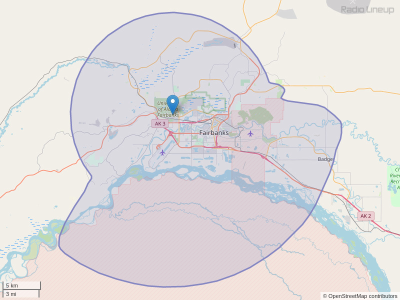 KSUA-FM Coverage Map