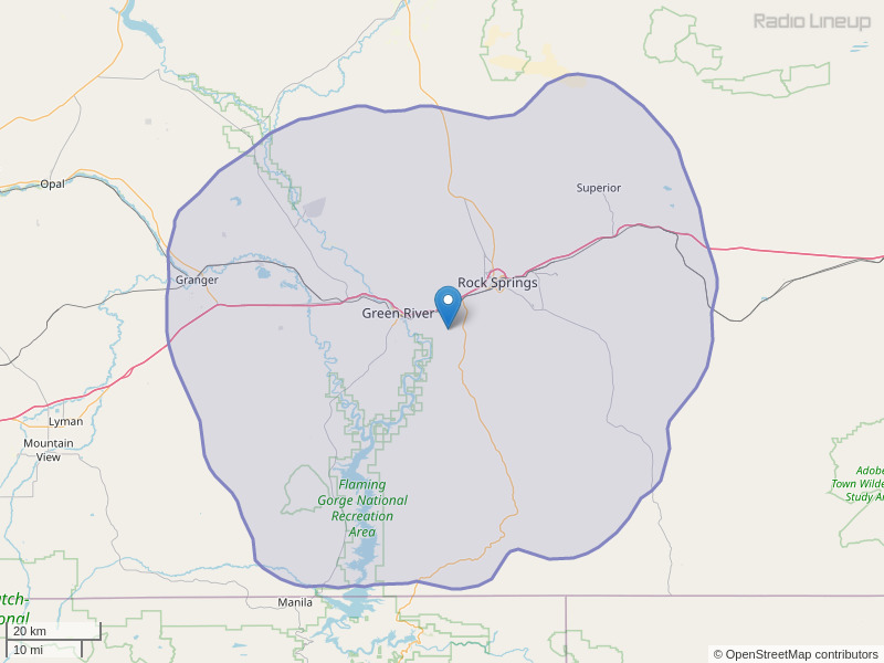 KYCS-FM Coverage Map