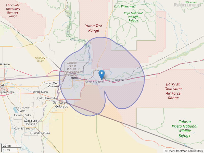 KCEC-FM Coverage Map