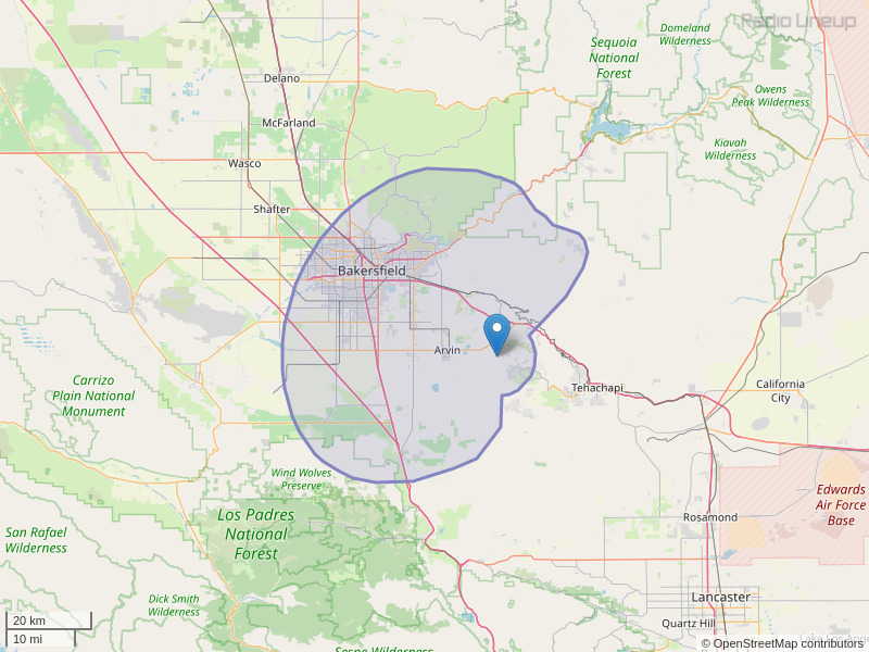 KMYX-FM Coverage Map