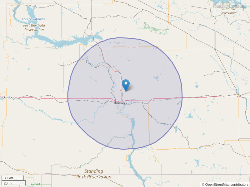 KQDY-FM Coverage Map
