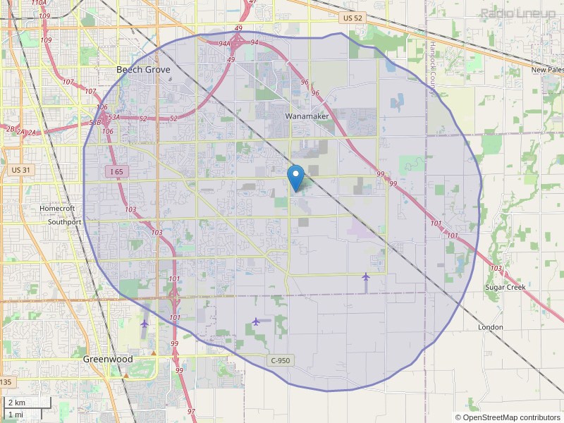 WRFT-FM Coverage Map
