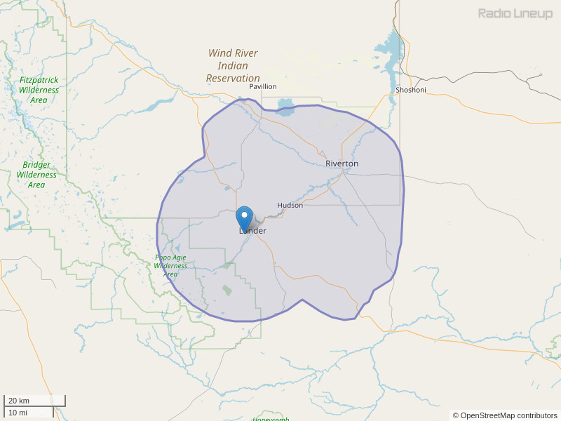 KDLY-FM Coverage Map
