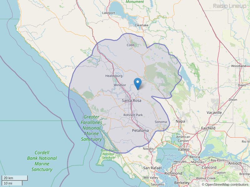 KHTH-FM Coverage Map