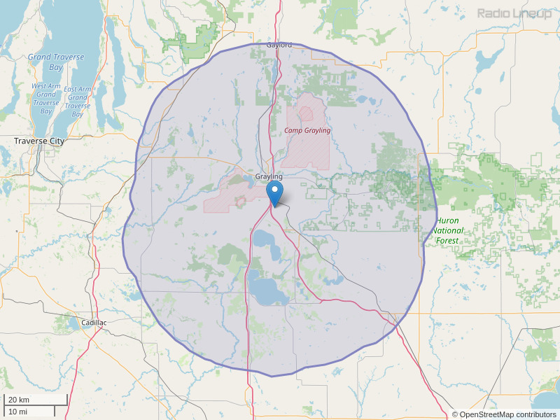 WQON-FM Coverage Map
