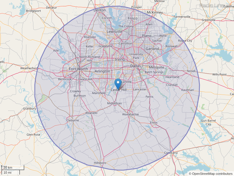 KMVK-FM Coverage Map