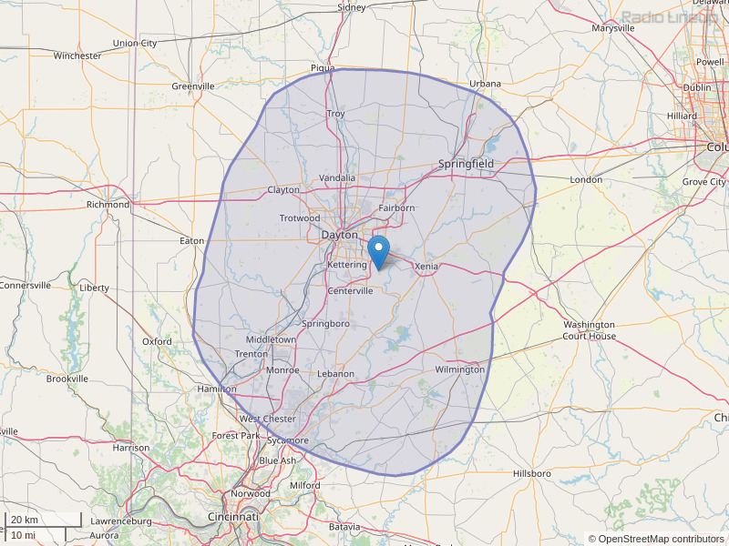WYSO-FM Coverage Map