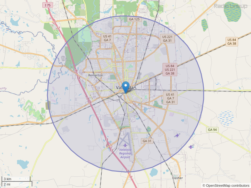 WWET-FM Coverage Map
