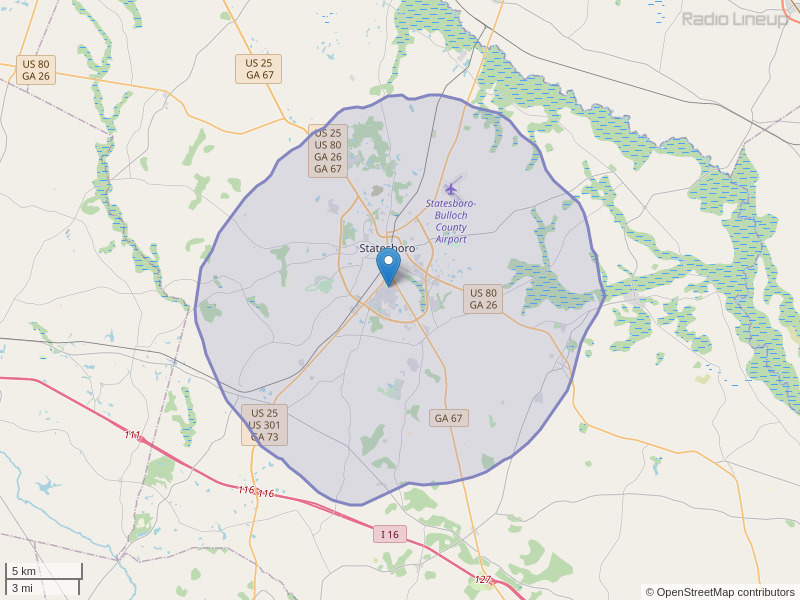 WVGS-FM Coverage Map
