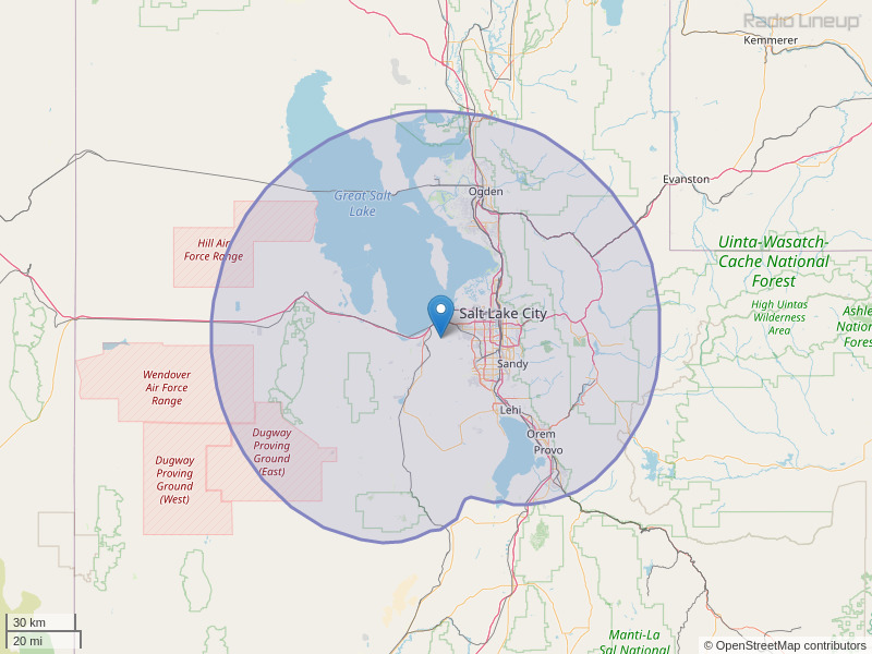 KHTB-FM Coverage Map