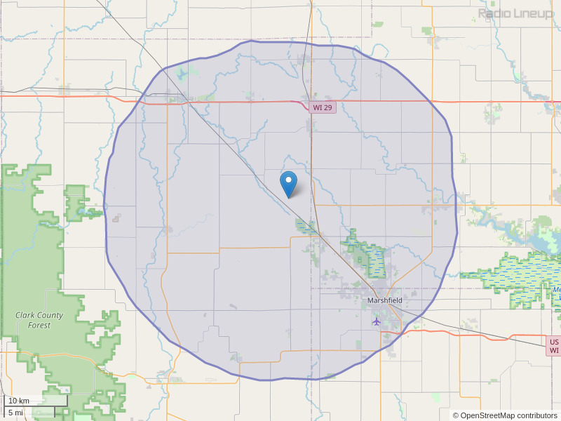 WOSQ-FM Coverage Map
