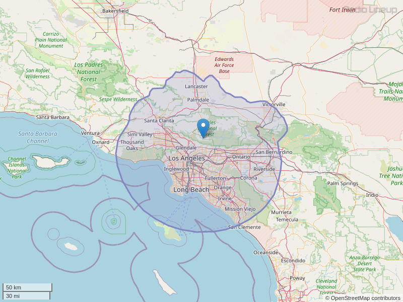 KSCA-FM Coverage Map