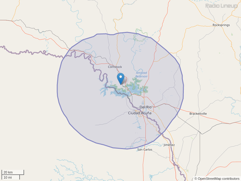 KTDR-FM Coverage Map