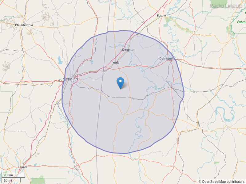 WSLY-FM Coverage Map