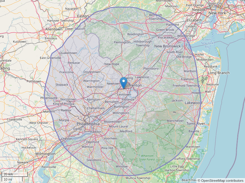 WPST-FM Coverage Map