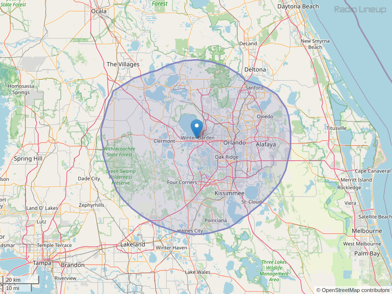 WFYY-FM Coverage Map
