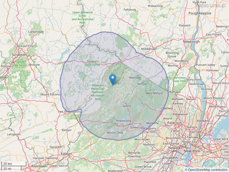 WNNJ-FM Coverage Map