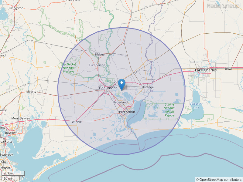 KYKR-FM Coverage Map