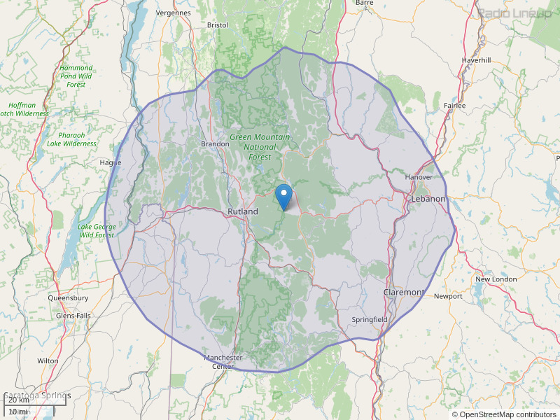 WZRT-FM Coverage Map
