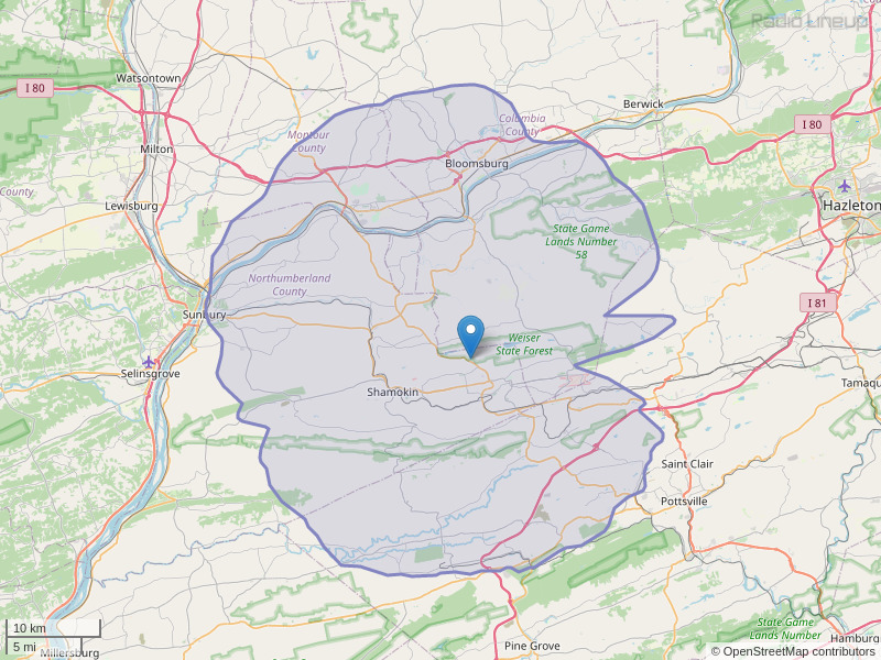 WVRZ-FM Coverage Map