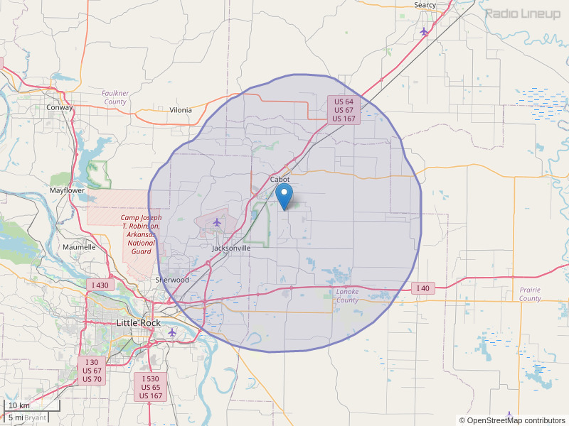 KPZK-FM Coverage Map