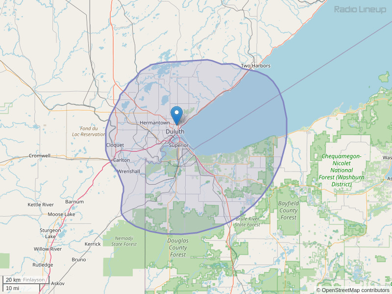 WWPE-FM Coverage Map