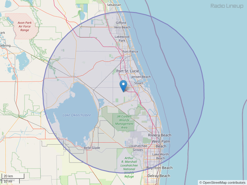 WLDI-FM Coverage Map