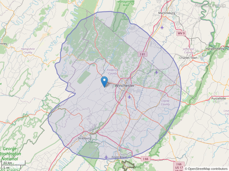 WKSI-FM Coverage Map