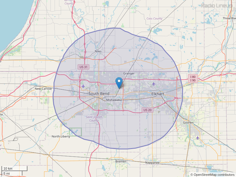 WRBR-FM Coverage Map