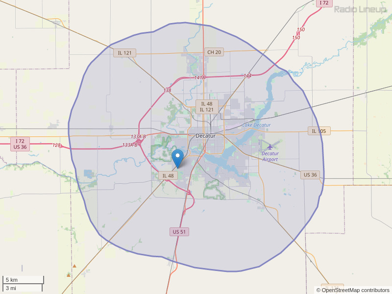 WNLD-FM Coverage Map