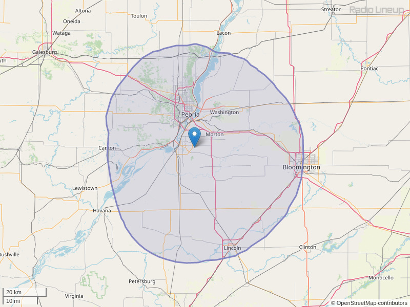 WCIC-FM Coverage Map