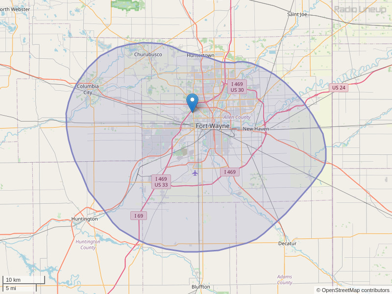 WLAB-FM Coverage Map
