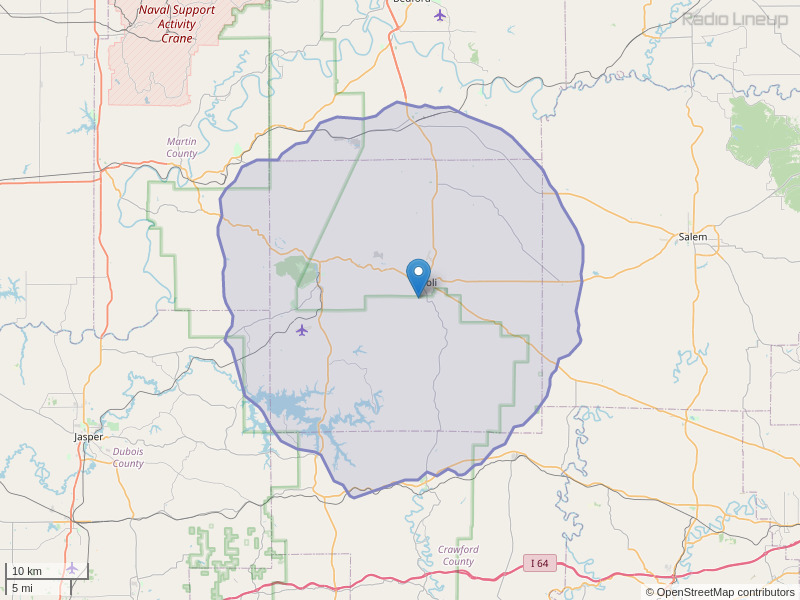 WUME-FM Coverage Map