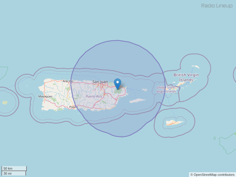 WQBS-FM Coverage Map