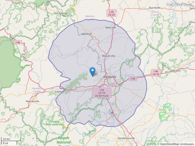 WLFA-FM Coverage Map