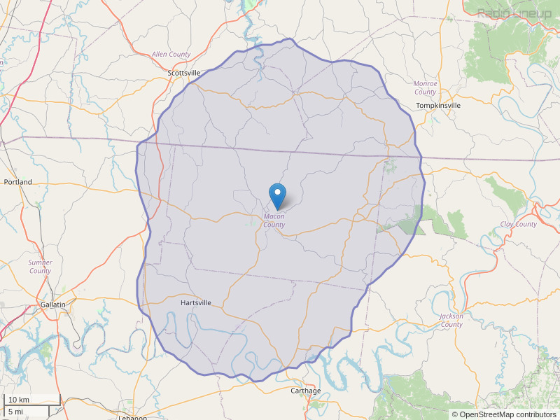 WLCT-FM Coverage Map