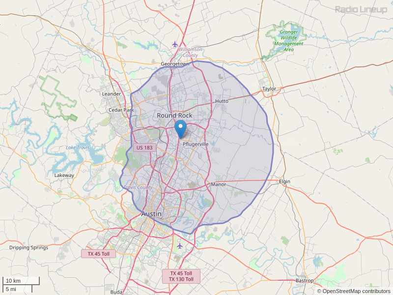 KNLE-FM Coverage Map