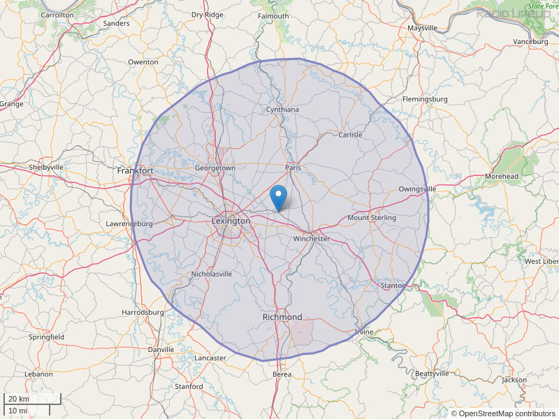 WLKT-FM Coverage Map