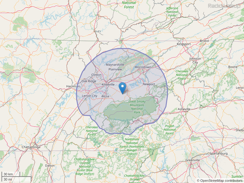 WWST-FM Coverage Map