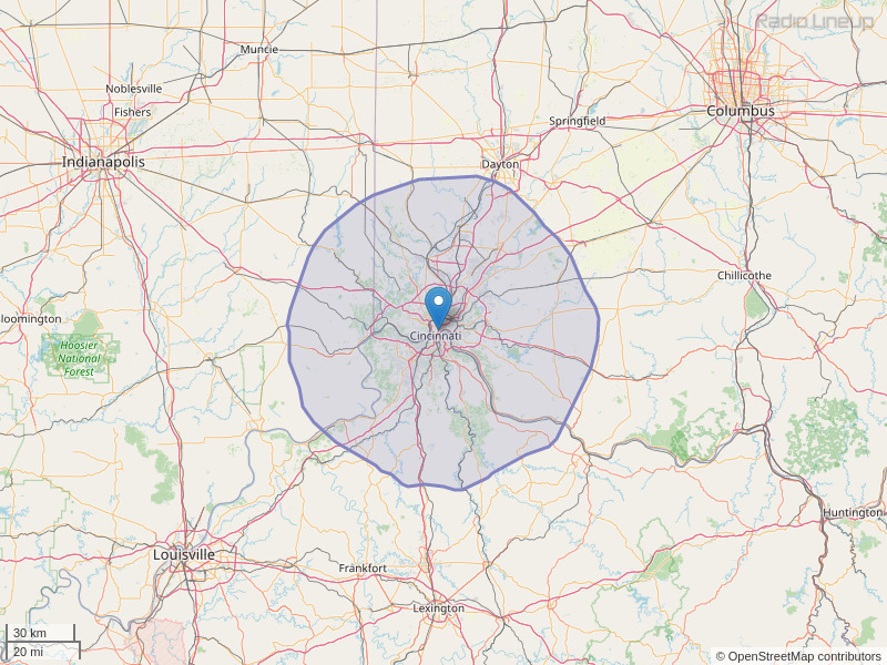 WEBN-FM Coverage Map