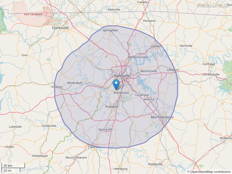 WNFN-FM Coverage Map