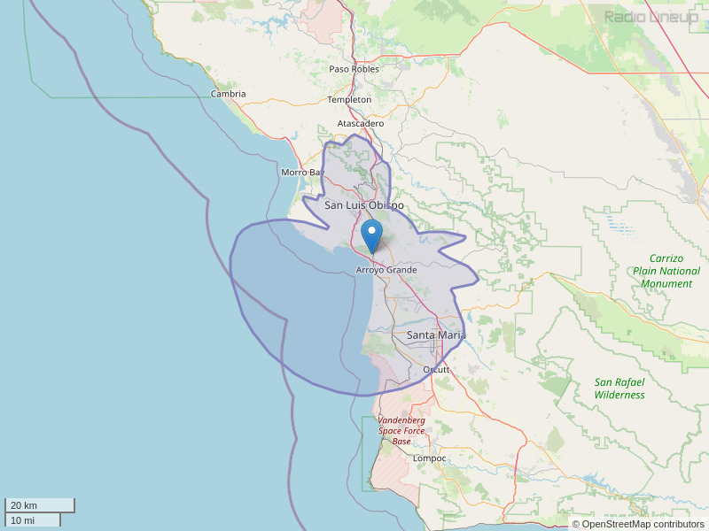 KXTZ-FM Coverage Map