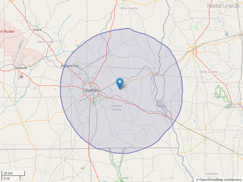 WAGF-FM Coverage Map