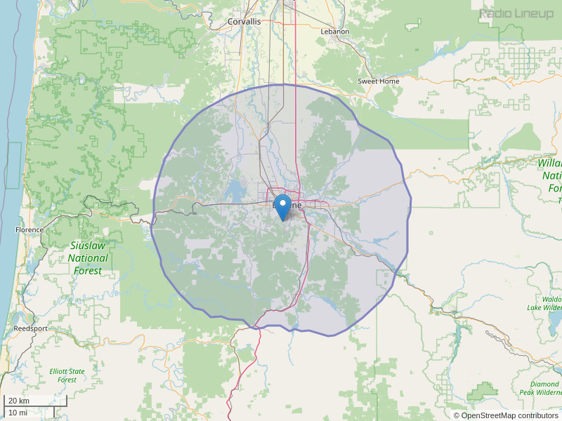 KUJZ-FM Coverage Map