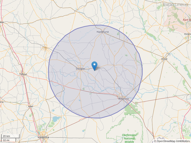 WVOH-FM Coverage Map