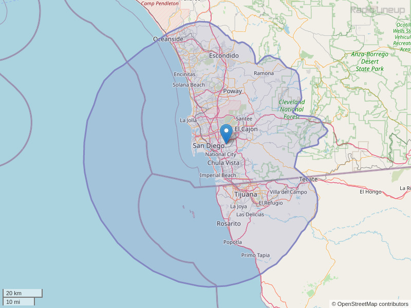 KWFN-FM Coverage Map